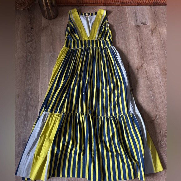 Pero Dresses & Skirts - Pero Yellow Blue Striped‎ Maxi Dress Size 36/M